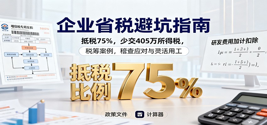 企业省税避坑指南:抵税75%,少交405万所得税,税筹案例,稽查应对与灵活用工插图 企业省税避坑指南:抵税75%,少交405万所得税,税筹案例,稽查应对与灵活用工
