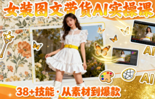 女装图文带货的AI实操课,覆盖38个实用技能,快速提升素材制作效率插图 女装图文带货的AI实操课,覆盖38个实用技能,快速提升素材制作效率