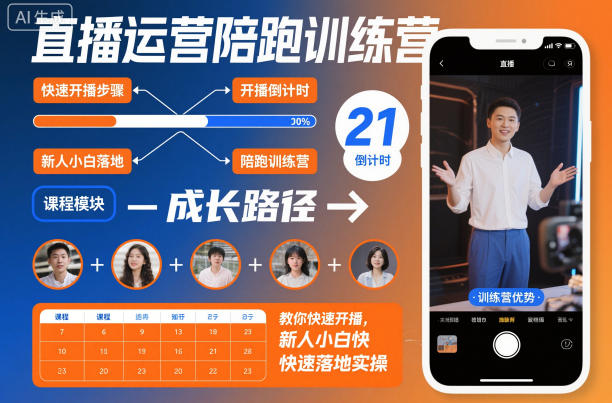 直播运营陪跑训练营,教你快速开播,新人小白快速落地实操插图 直播运营陪跑训练营,教你快速开播,新人小白快速落地实操