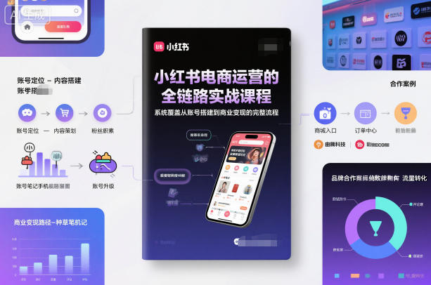 小红书电商运营的全链路实战课程,系统覆盖从账号搭建到商业变现的完整流程插图 小红书电商运营的全链路实战课程,系统覆盖从账号搭建到商业变现的完整流程