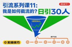 引流系列课11：我是如何截流的？日引30人【文档】