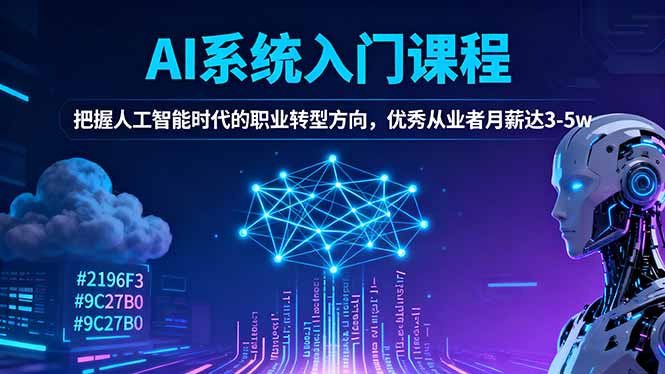 AI系统入门课程,把握人工智能时代的职业转型方向,优秀从业者月薪达3-5w插图 AI系统入门课程,把握人工智能时代的职业转型方向,优秀从业者月薪达3-5w