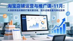 淘宝店铺运营与推广课-11月：从测款筛选到爆款打爆完整流程，提升店铺流量与转化效率