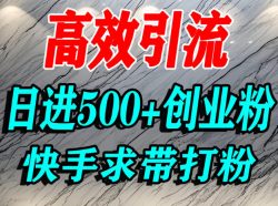 怎么打创业粉？快手求带视角精准引流创业粉，宝妈、学生群体日进500+精准流量