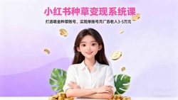 小红书种草变现系统课：打造吸金种草账号，实现单账号月广告收入3-5万元