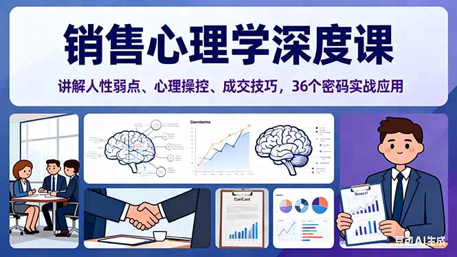 销售心理学深度课,讲解人性弱点、心理操控、成交技巧,36个密码实战应用插图 销售心理学深度课,讲解人性弱点、心理操控、成交技巧,36个密码实战应用