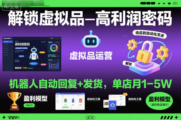 解锁虚拟品高利润密码:机器人自动回复+发货,单店月1-5W【揭秘】插图 解锁虚拟品高利润密码:机器人自动回复+发货,单店月1-5W【揭秘】