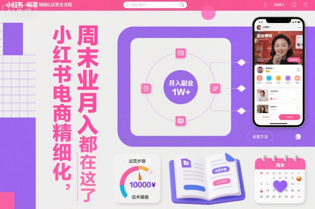 小红书电商精细化运营全流程,周末副业月入1W+,全套方法都在这了插图 小红书电商精细化运营全流程,周末副业月入1W+,全套方法都在这了