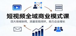 短视频全域商业模式课：四大场域协同，流量变现闭环，助力企业增长