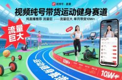 视频号带货运动健身赛道，纯直播推荐，流量巨大，单月带货10W+