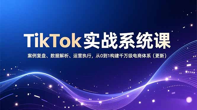 TikTok实战系统课,案例复盘、数据解析、运营执行,从0到1构建千万级电商体系(更新插图 TikTok实战系统课,案例复盘、数据解析、运营执行,从0到1构建千万级电商体系(更新