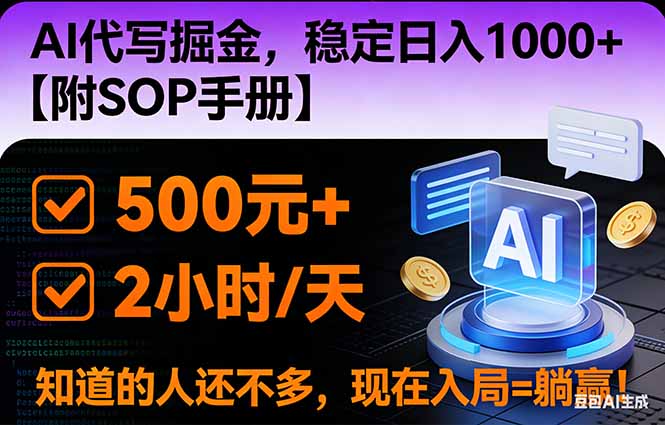 2026风口项目,AI代写掘金,稳定日入1000+,掌握核心技能【附SOP手册】插图 2026风口项目,AI代写掘金,稳定日入1000+,掌握核心技能【附SOP手册】