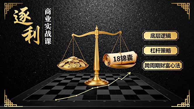 《逐 利》商业实战课,底层逻辑、杠杆策略、18锦囊,跨周期财富心法(更新插图 《逐 利》商业实战课,底层逻辑、杠杆策略、18锦囊,跨周期财富心法(更新