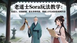 老道士Sora玩法教学：老道士、动漫剧情、美女多种风格，快速上手生成创意视频内容