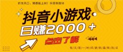5年爆火的抖音小游戏项目，一部手机日入2000+