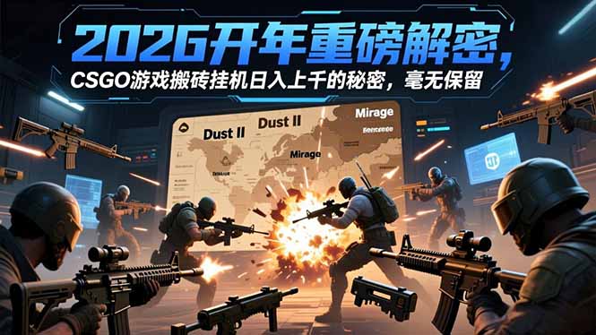 2026开年重磅解密，CSGO游戏搬砖挂机日入上千的秘密，毫无保留