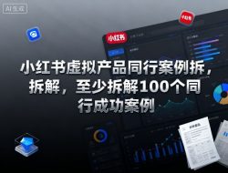小红书虚拟产品同行案例拆解，至少拆解100个同行成功案例(完结)