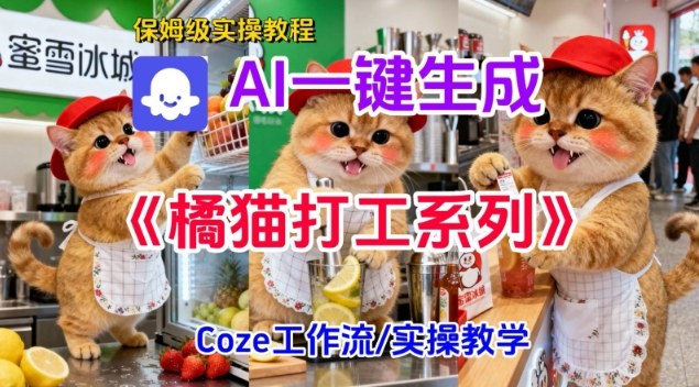 Coze扣子工作流一键生成胖橘猫打工短视频,保姆级实操搭建教学插图 Coze扣子工作流一键生成胖橘猫打工短视频,保姆级实操搭建教学