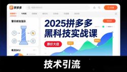 2025拼多多黑科技实战课，擎天柱玩法、爆流SKU、原价大促，技术引流，单店日销轻松破千单
