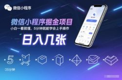 微信小程序掘金项目，日入几张，小白一看就懂，5分钟就能学会上手操作【揭秘】