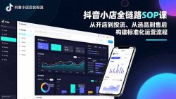 抖音小店全链路SOP课，从开店到投流、从选品到售后，构建标准化运营流程