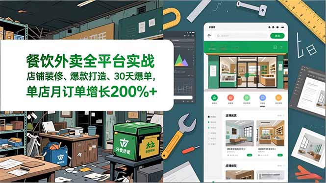 餐饮外卖全平台实战,店铺装修、爆款打造、30天爆单,手把手教学,单店月订单增长200%+插图 餐饮外卖全平台实战,店铺装修、爆款打造、30天爆单,手把手教学,单店月订单增长200%+