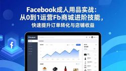 Facebook成人用品实战：从0到1运营Fb商城进阶技能，快速提升订单转化与店铺收益