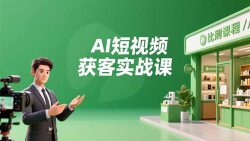 AI短视频获客实战课，数字人创作、实体行业应用、精准引流，30天获取客源月入6万+