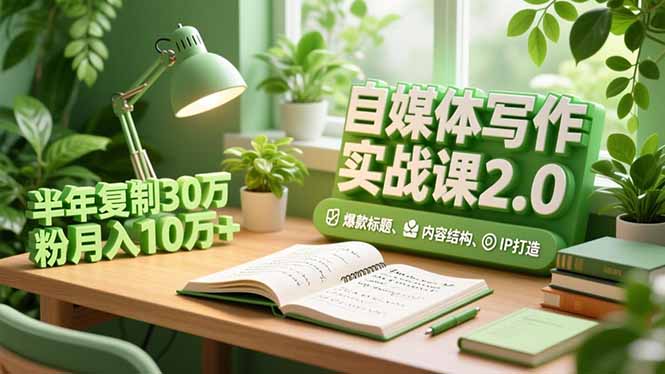 自媒体写作实战课2.0,爆款标题、内容结构、IP打造,半年复制30万粉月入10万+插图 自媒体写作实战课2.0,爆款标题、内容结构、IP打造,半年复制30万粉月入10万+