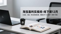 淘宝盈利实操班-线下课12月，从选品、流量、转化到渠道拓展，掌握SOP+12门技术(音频+字幕