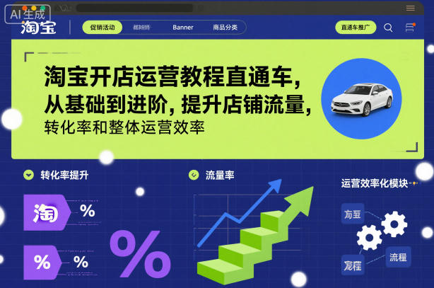 淘宝开店运营教程直通车,从基础到进阶,提升店铺流量,转化率和整体运营效率(更新26年1月)插图 淘宝开店运营教程直通车,从基础到进阶,提升店铺流量,转化率和整体运营效率(更新26年1月)