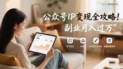 公众号IP变现全攻略，学习定位、AI写作、钩子设计与转化，构建获客闭环，副业月入过万
