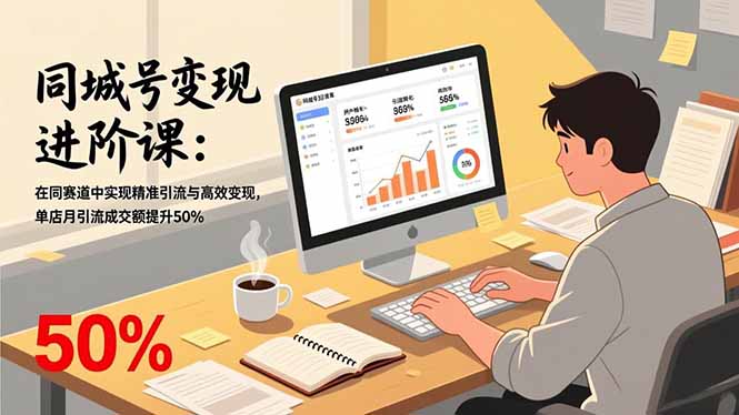 同城号变现进阶课:在同城赛道中实现精准引流与高效变现,单店月引流成交额提升50%插图 同城号变现进阶课:在同城赛道中实现精准引流与高效变现,单店月引流成交额提升50%