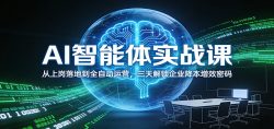 AI智能体实战课：从上岗落地到全自动运营，三天解锁企业降本增效密码