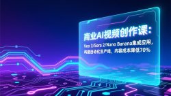 商业AI视频创作课：Veo 3/Sora 2/Nano Banana集成应用，构建自动化生产线，内容成本降低70%