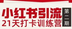 小红书引流21天打卡训练营第二期，助你快速打通小红书私域引流打粉