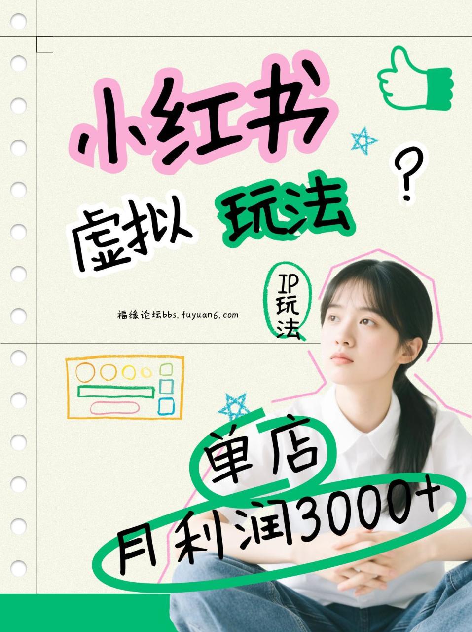 小红书虚拟玩法(铺货流和单品玩法)，单店月利润3000+，IP打法+原创商品(0违规)