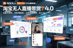 淘宝无人直播带货14.0(2026最新版)：合规不封号，公私域结合，玩法超简单，日入1k+【揭秘】