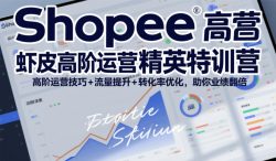 Shopee虾皮高阶运营精英特训营，高阶运营技巧+流量提升+转化率优化，助你业绩翻倍