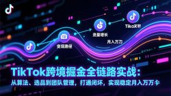 TikTok跨境掘金全链路实战：从算法、选品到团队管理，打通闭环，实现稳定月入万刀