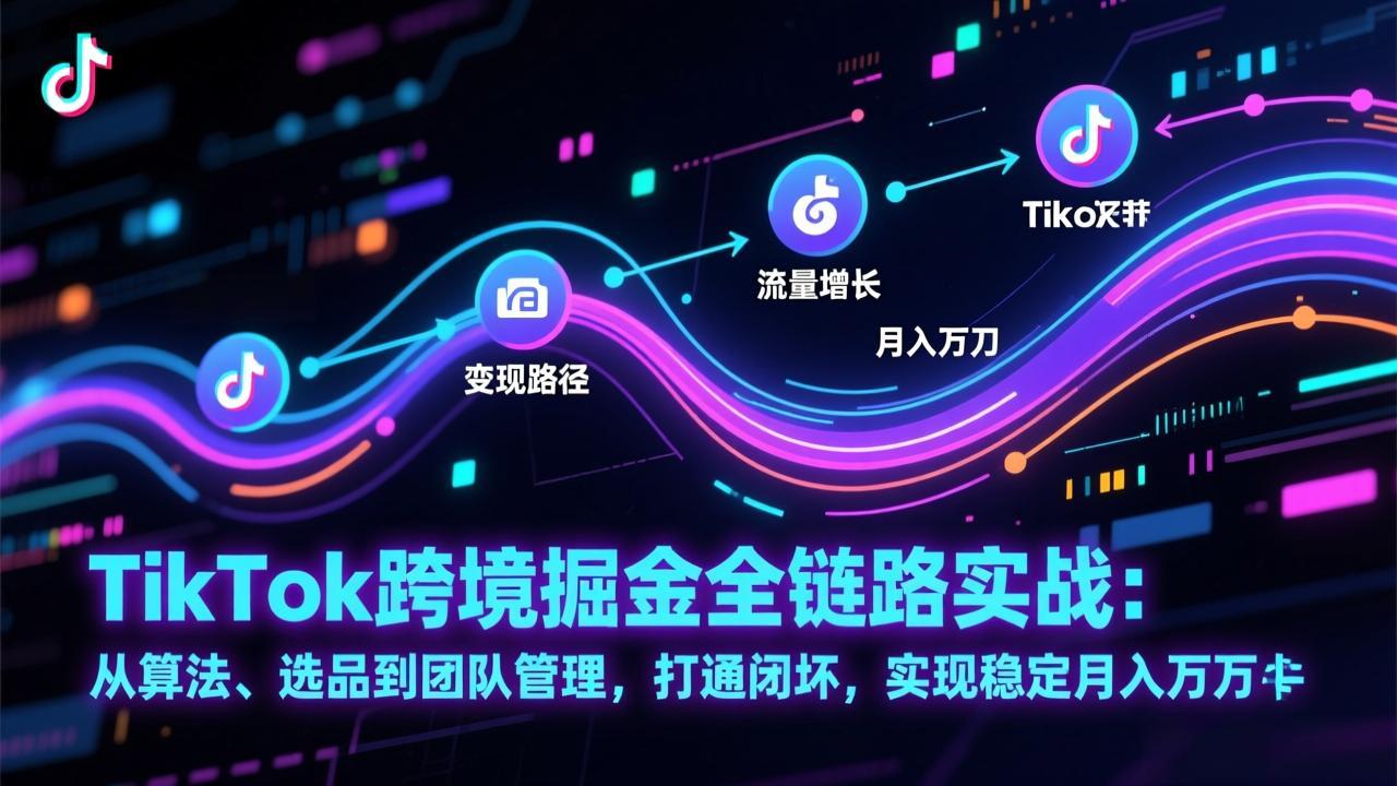 TikTok跨境掘金全链路实战:从算法、选品到团队管理,打通闭环,实现稳定月入万刀插图 TikTok跨境掘金全链路实战:从算法、选品到团队管理,打通闭环,实现稳定月入万刀