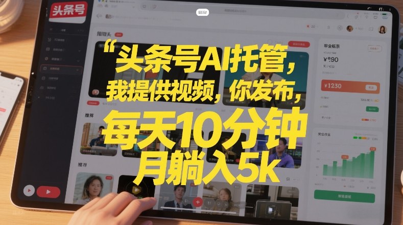 头条号AI托管,我提供视频,你发布,每天10分钟,月躺入5k+【揭秘】插图 头条号AI托管,我提供视频,你发布,每天10分钟,月躺入5k+【揭秘】