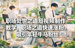 职场处世之道短视频制作教学，职场之道快速涨粉，吸引年轻牛马粉丝