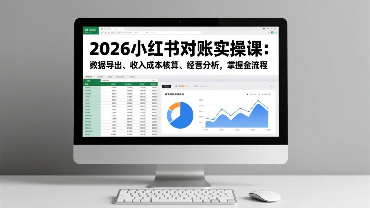 2026小红书对账实操课:数据导出、收入成本核算、经营分析,掌握全流程插图 2026小红书对账实操课:数据导出、收入成本核算、经营分析,掌握全流程