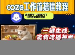 通过Coze工作流，制作宠物吃播视频，几分钟制作一个视频，从0到1演示搭建过程