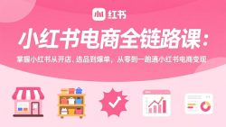 小红书电商全链路课：掌握小红书从开店、选品到爆单，从零到一跑通小红书电商变现