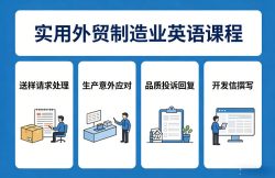 实用外贸制造业英语课程，教你专业处理送样请求、应对生产意外、回复品质投诉、撰写开发信等