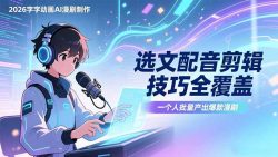 2026字字动画AI漫剧制作-1期，选文配音剪辑技巧全覆盖，一个人就能批量产出爆款漫剧