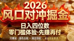 2026美金对冲套利，无赠金对冲策略保驾护航，低门槛易上手实操。单人单日收益2000+