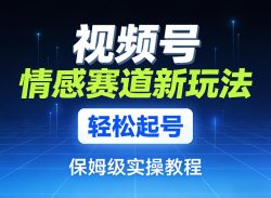 视频号情感赛道新玩法，轻松起号，保姆级实操教程